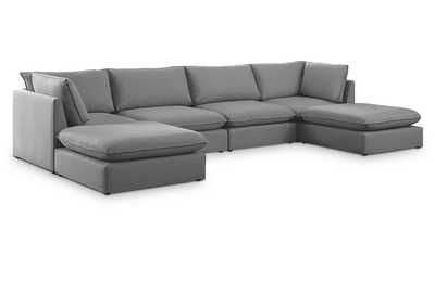 Mackenzie Grey Durable Linen Textured Modular Sectional