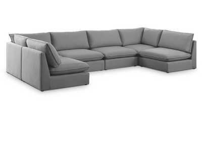 Mackenzie Grey Durable Linen Textured Modular Sectional