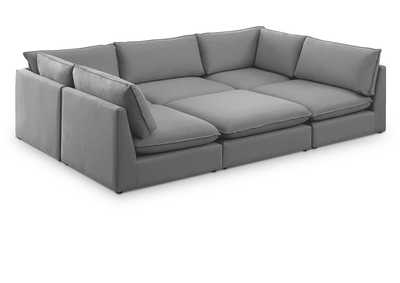 Image for Mackenzie Grey Durable Linen Textured Modular Sectional