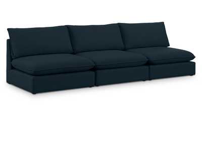 Mackenzie Navy Durable Linen Textured Modular Sofa