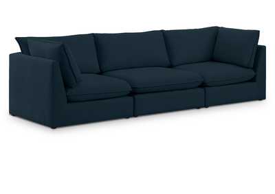 Mackenzie Navy Durable Linen Textured Modular Sofa