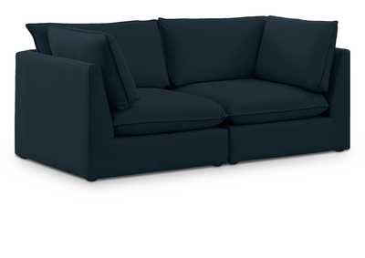 Mackenzie Navy Durable Linen Textured Modular Sofa