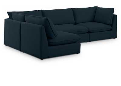 Image for Mackenzie Navy Durable Linen Textured Modular Sectional