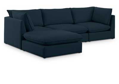 Image for Mackenzie Navy Durable Linen Textured Modular Sectional