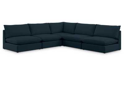 Image for Mackenzie Navy Durable Linen Textured Modular Sectional