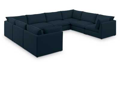 Mackenzie Navy Durable Linen Textured Modular Sectional