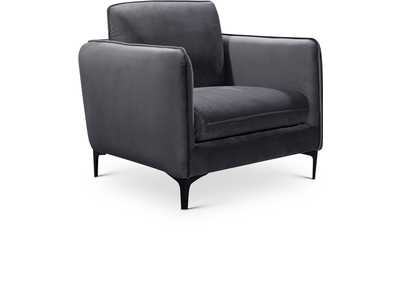 Image for Poppy Grey Velvet Chair