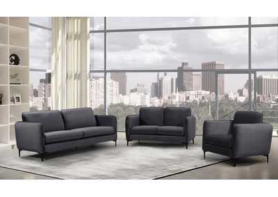 Image for Poppy Grey Velvet Sofa and Loveseat