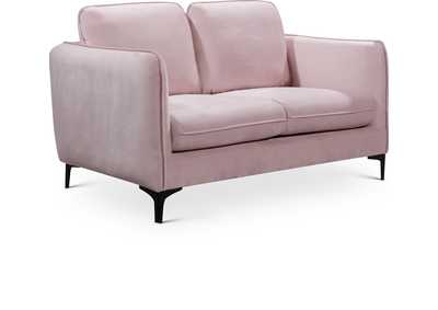 Poppy Pink Velvet Loveseat