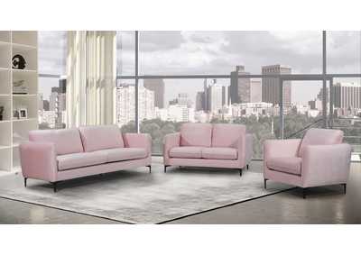 Image for Poppy Pink Velvet Sofa and Loveseat