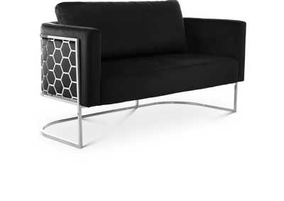 Casa Black Velvet Loveseat