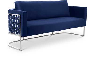 Image for Casa Navy Velvet Sofa