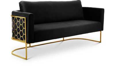 Image for Casa Black Velvet Sofa