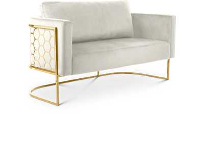 Casa Cream Velvet Loveseat