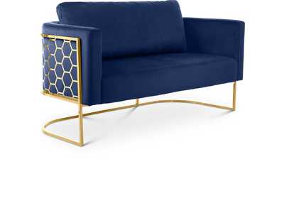 Casa Navy Velvet Loveseat