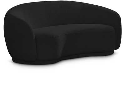 Hyde Black Boucle Fabric Loveseat