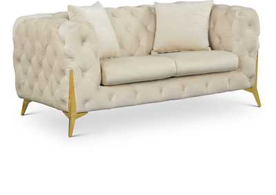 Kingdom Cream Velvet Loveseat