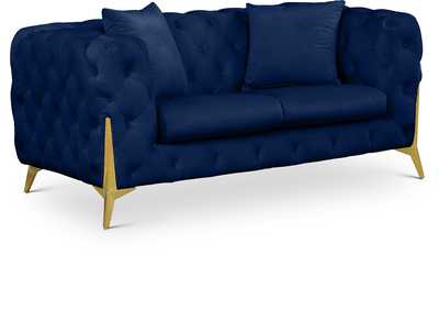 Kingdom Navy Velvet Loveseat