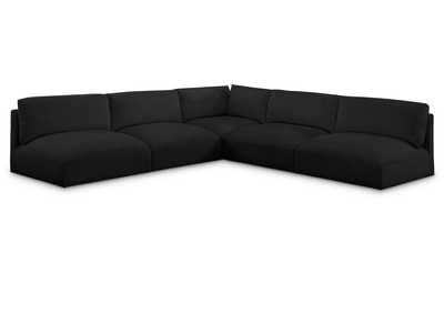 Image for Ease Black Polyester Fabric Modular Sectional