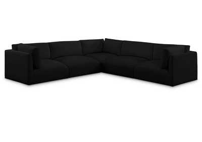 Image for Ease Black Polyester Fabric Modular Sectional