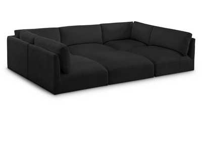 Image for Ease Black Polyester Fabric Modular Sectional