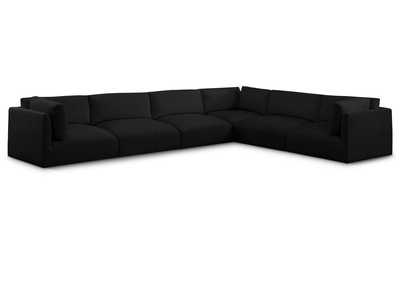 Image for Ease Black Polyester Fabric Modular Sectional