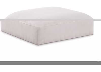 Image for Ease Cream Polyester Fabric Ottoman