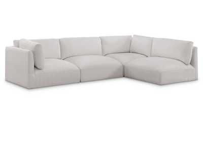 Image for Ease Cream Polyester Fabric Modular Sectional