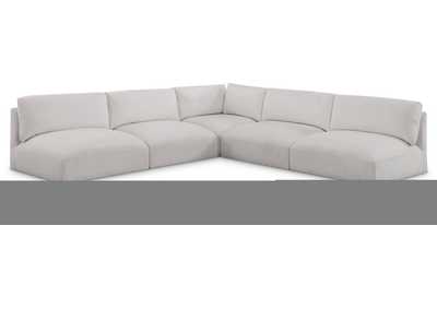 Image for Ease Cream Polyester Fabric Modular Sectional
