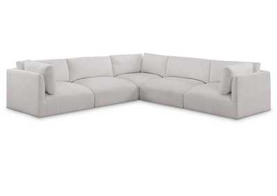 Image for Ease Cream Polyester Fabric Modular Sectional