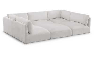 Image for Ease Cream Polyester Fabric Modular Sectional