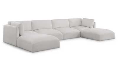 Image for Ease Cream Polyester Fabric Modular Sectional
