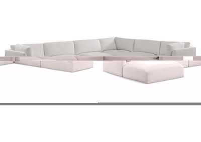 Image for Ease Cream Polyester Fabric Modular Sectional