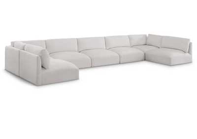 Image for Ease Cream Polyester Fabric Modular Sectional