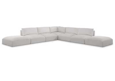 Image for Ease Cream Polyester Fabric Modular Sectional