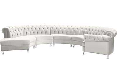 Anabella Cream Velvet 5 Piece Sectional