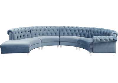 Image for Anabella Sky Blue Velvet 4 Piece Sectional