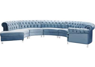 Image for Anabella Sky Blue Velvet 5 Piece Sectional