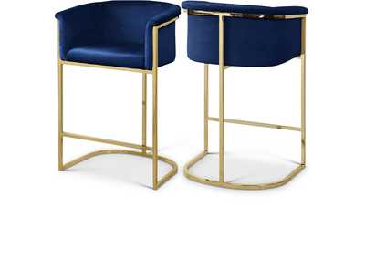 Donatella Navy Velvet Stool