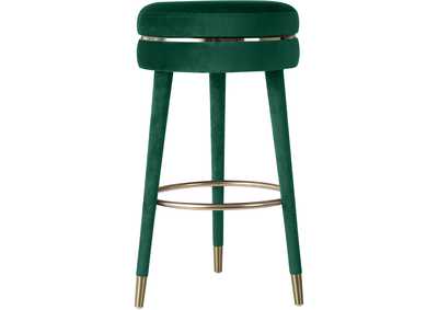 Image for Coral Green Velvet Bar Stool