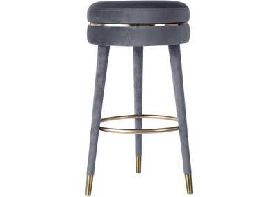 Image for Coral Grey Velvet Bar Stool