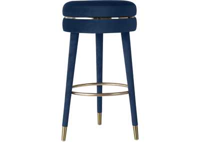 Image for Coral Navy Velvet Bar Stool