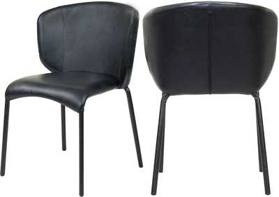 Image for Drew Black Faux Leather Dining Chairs [Set of 2]