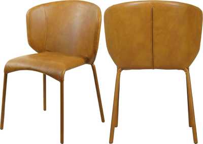Image for Drew Cognac Faux Leather Dining Chairs [Set of 2]