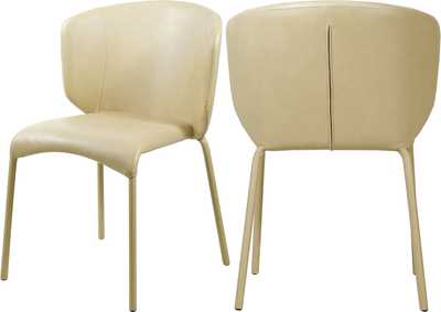Image for Drew Cream Faux Leather Dining Chairs [Set of 2]