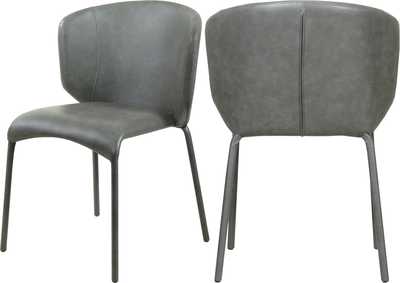 Image for Drew Grey Faux Leather Dining Chairs [Set of 2]