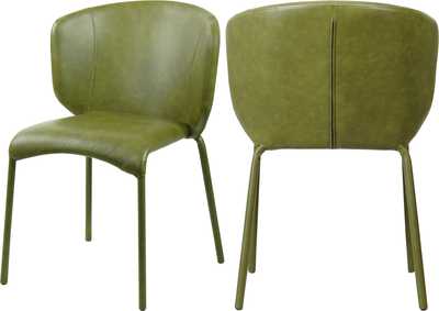 Image for Drew Olive Green Faux Leather Dining Chairs [Set of 2]