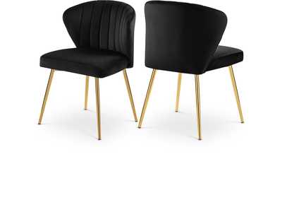 Finley Black Velvet Dining Chair Set of 2