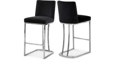 Heidi Black Velvet Stool