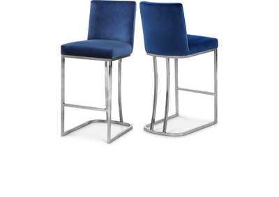 Heidi Navy Velvet Stool